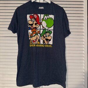 Super Mario Bros. Blue Graphic T-Shirt